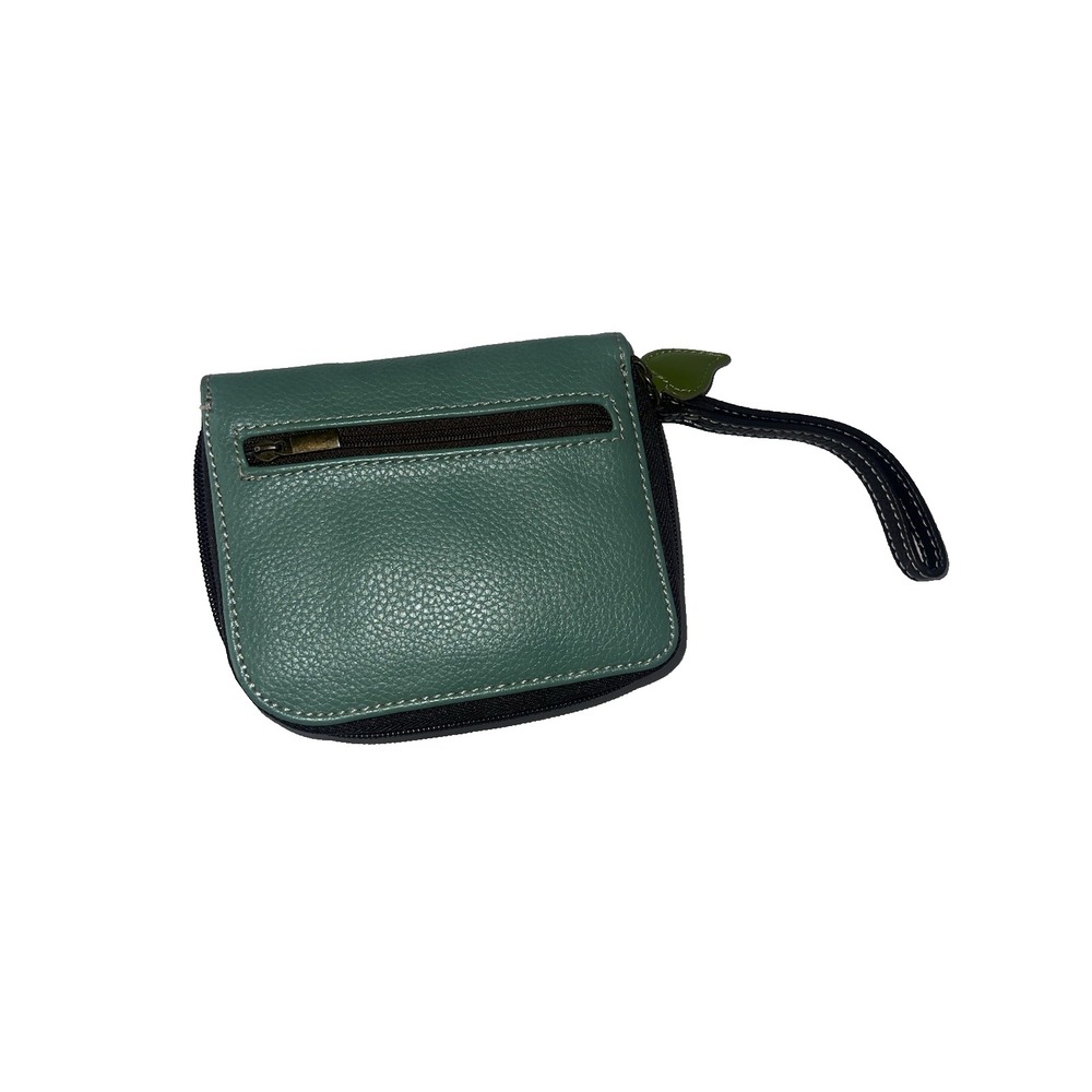 Chala Owl Teal Zip Around Wallet Wristlet Faux Leather Bird Theme Organizer - Picture 2 of 6